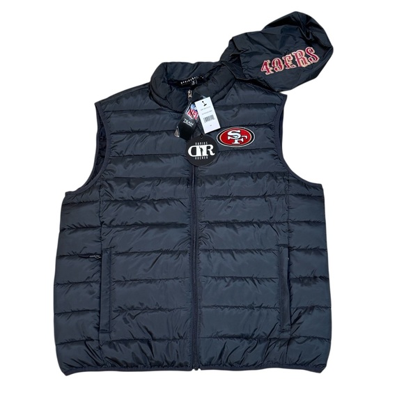 Nfl Apparel Other - NFL Darius Rucker San Francisco 49ers Black Full Zip Packable Puffer Vest M New